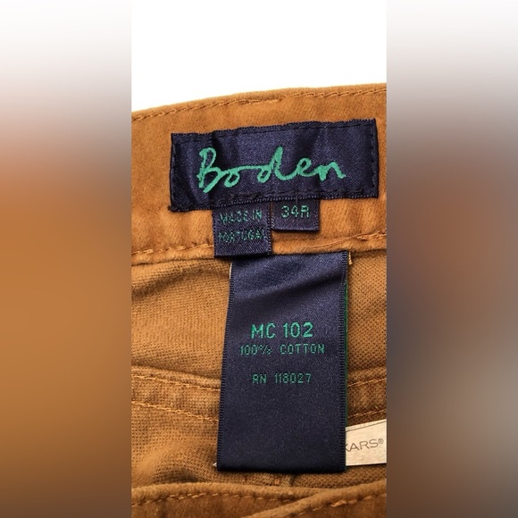 Boden Velour Velvet Trouser Pants Brown Buttonfly Womens Size 34 R - Picture 7 of 16